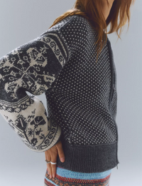 WTF Isle Tide Zip Up, Charcoal/Pattern