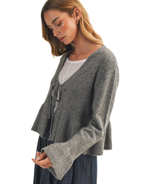 Peplos Cardigan, Heather Grey