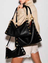 Kyle Large Handbag, Black/Brushed Gold