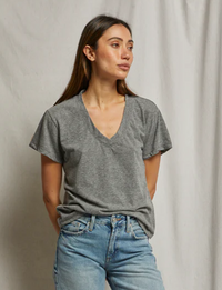 Hendrix V Neck Tee, Heather Grey