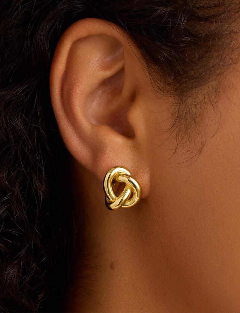 Infinity Knot Studs, Gold