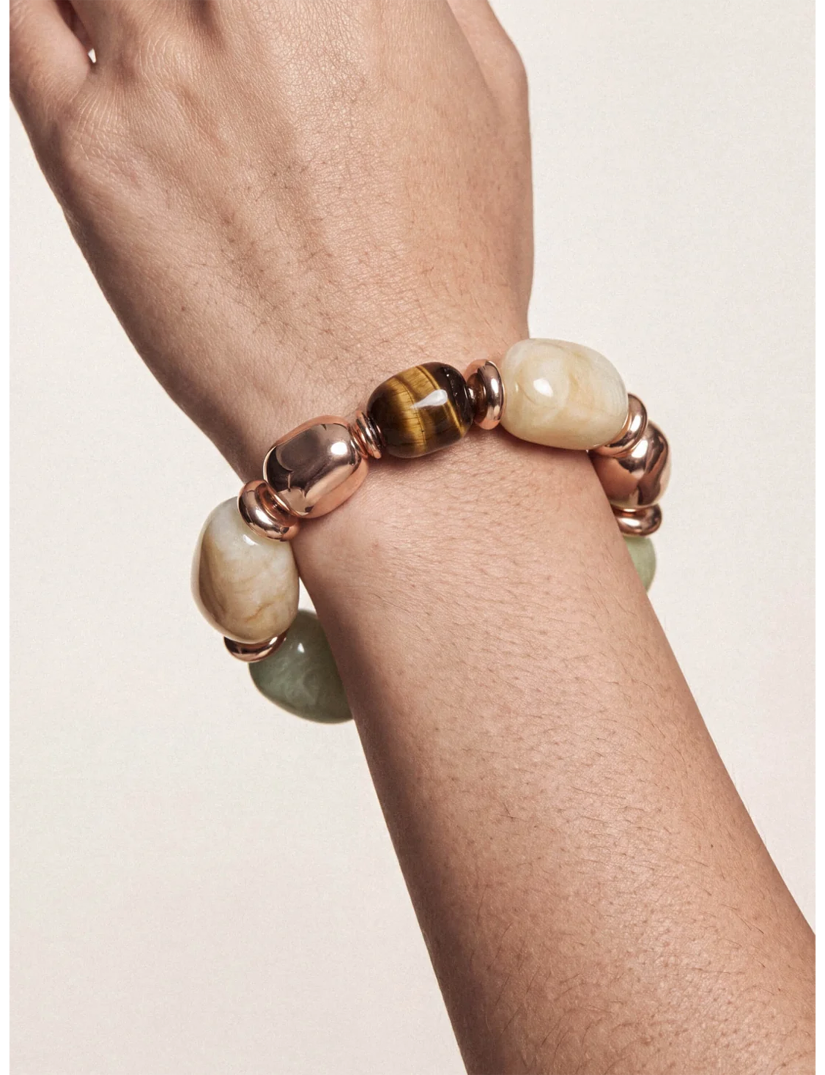 Serene Stone Bracelet, Beige