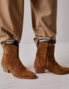 New Frontier Western Boot, Camel Suede