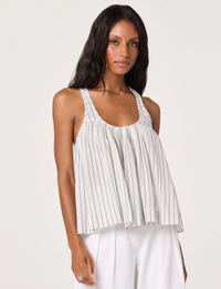 Aggle Top, White/Blue Stripe