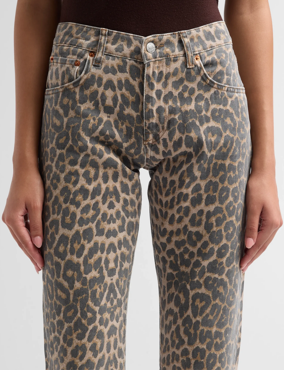 Mid Rise Blondie Crop, Leopardo