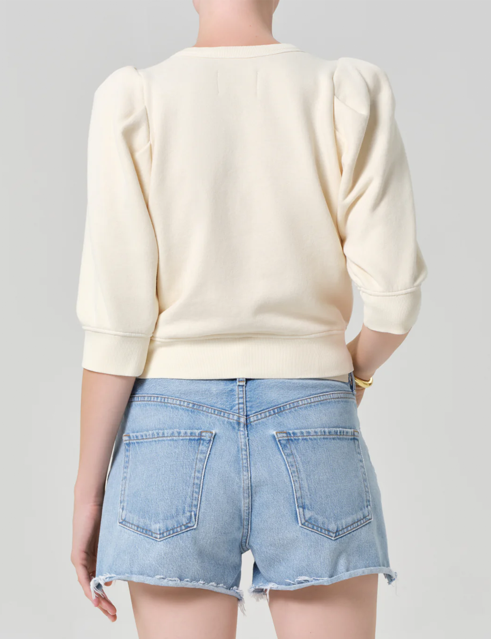 Pleated Crew, Cream