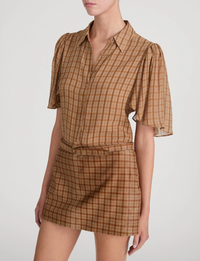 Flutter Shirt, Taupe/Multi Plaid