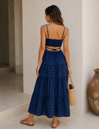 Cut-Out Maxi Dress, Blue/Navy