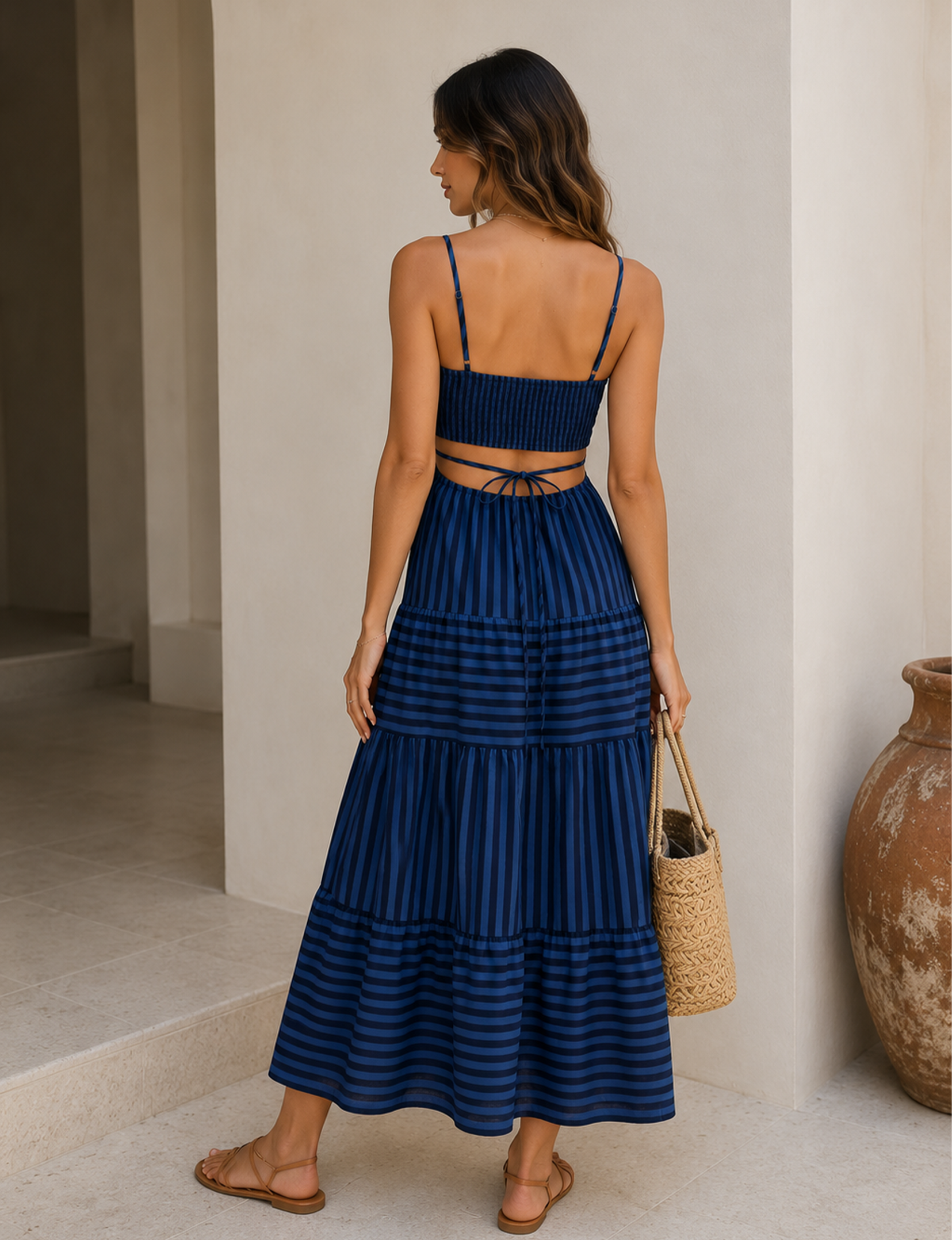 Cut-Out Maxi Dress, Blue/Navy