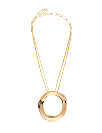 Open Circle Necklace, Gold