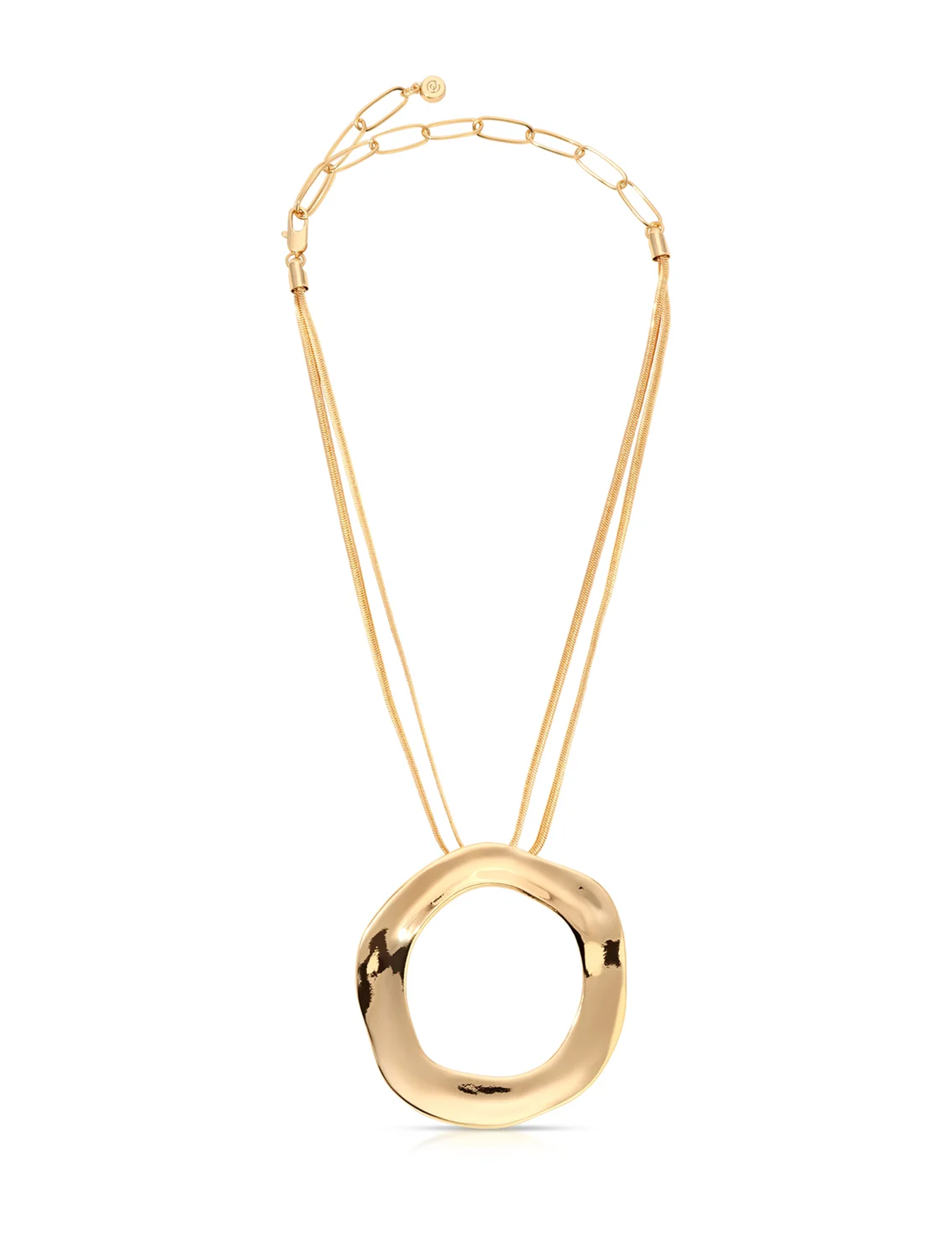 Open Circle Necklace, Gold