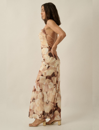 Chiffon Maxi Dress, Sand Floral