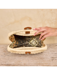 Rattan Eclipse Handbag, Ivory