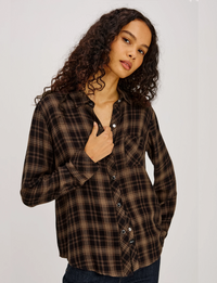Hunter Plaid Flannel, Almond Black
