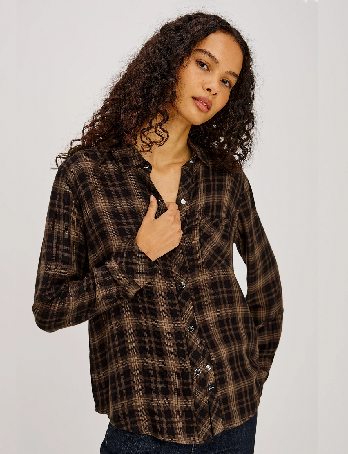 Hunter Plaid Flannel, Almond Black