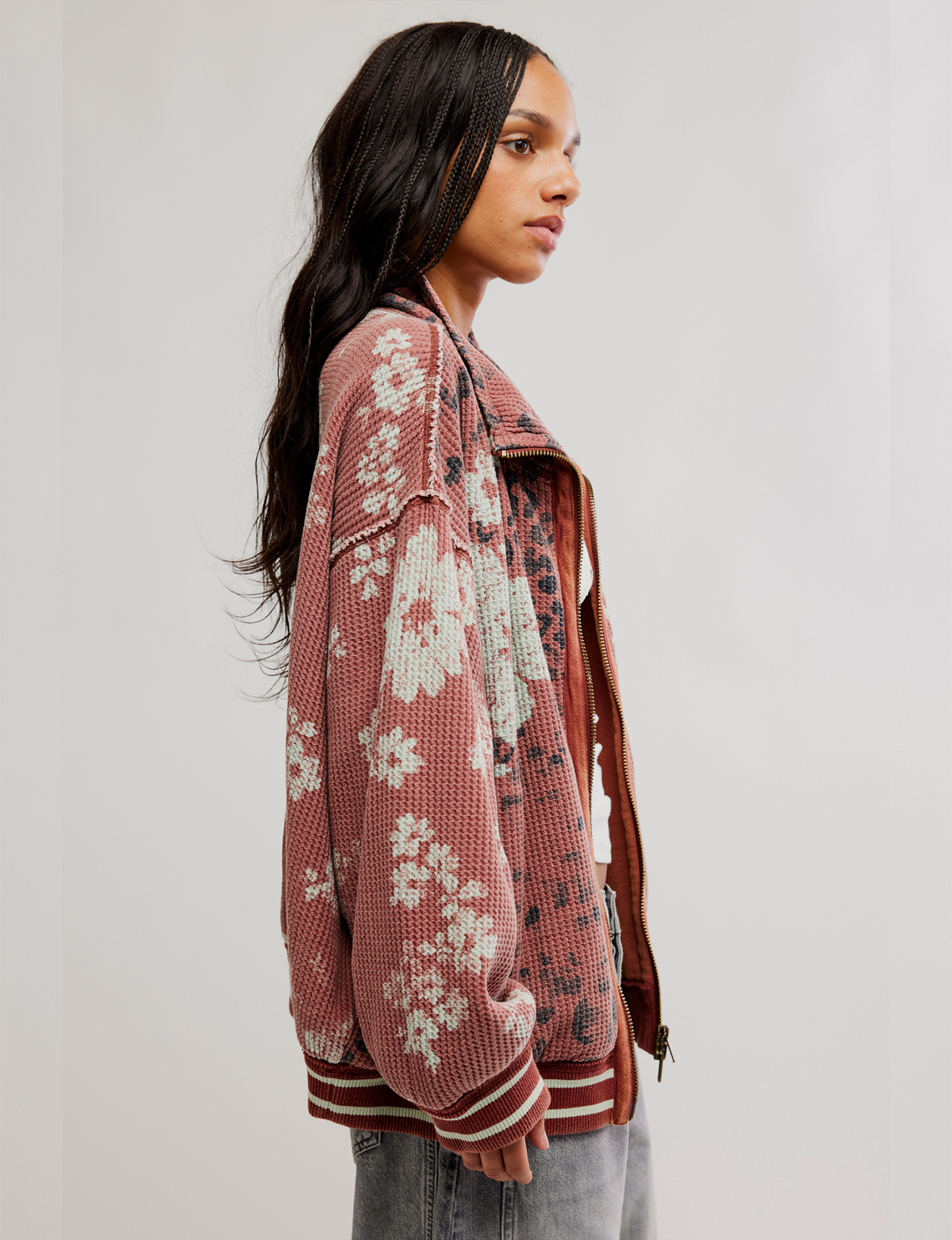 Print Mix Cardi, Whisper Pink/Combo