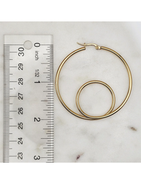 Double Loop Hoops, Gold