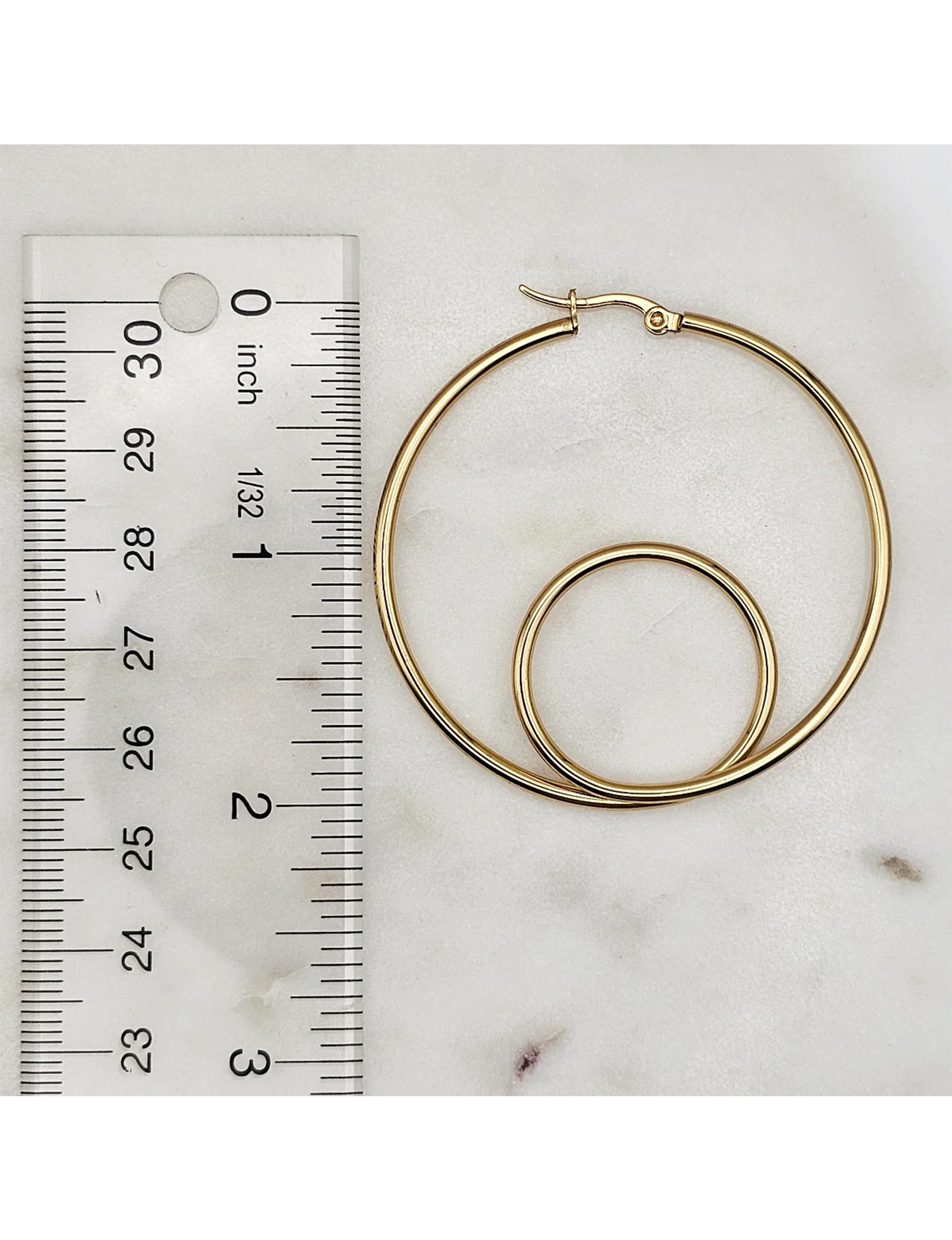 Double Loop Hoops, Gold