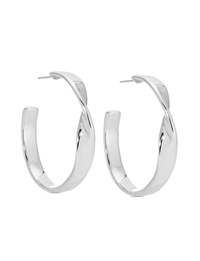Heirloom Twist Medium Hoops, Silver