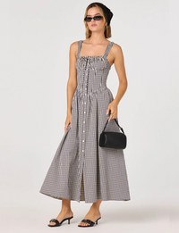 Temperance Dress, Black/Gingham