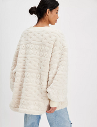 Cable Knit Sweatshirt, Ivory/Combo