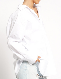 Oversized Joey Button Down Shirt, White