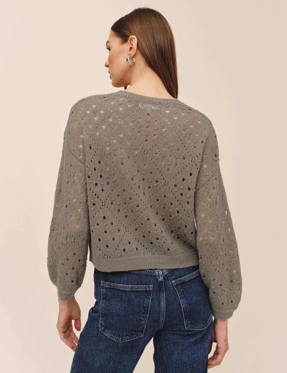 Balloon Sleeve Sweater, Shadow Moss