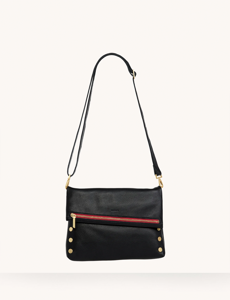VIP Large Handbag, Black/Bushed Gold