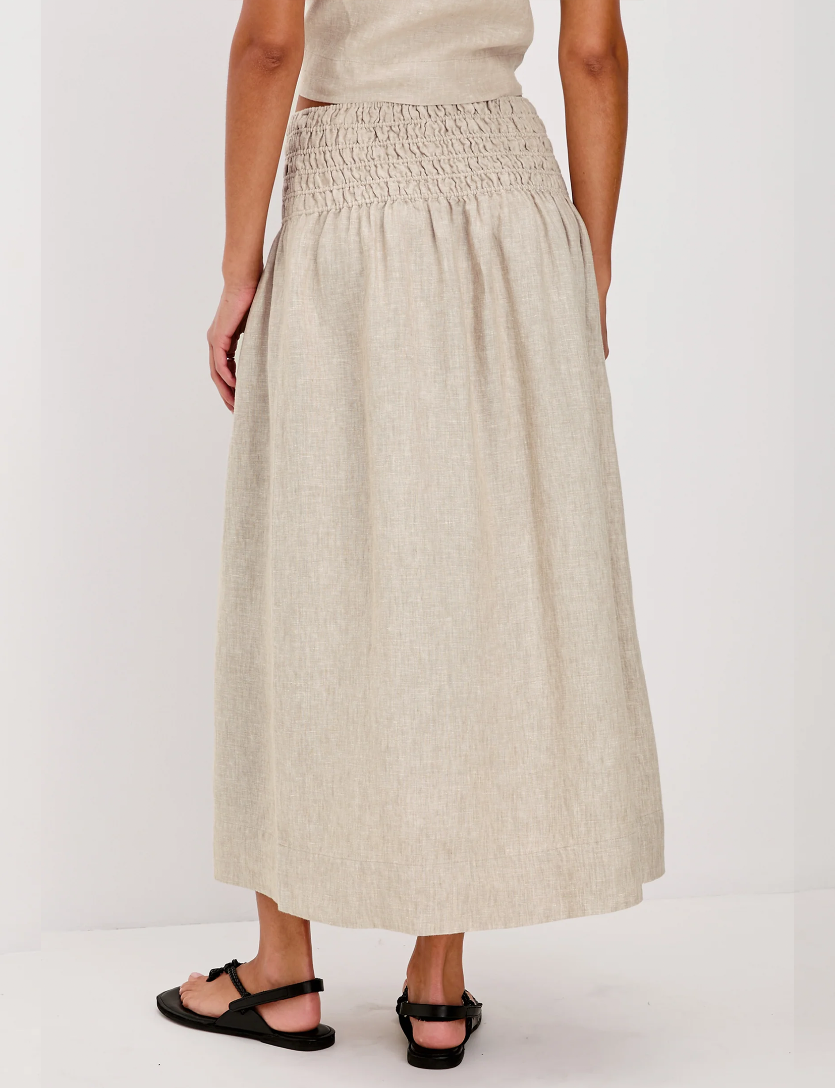 Alessa Skirt, Heathered Flax