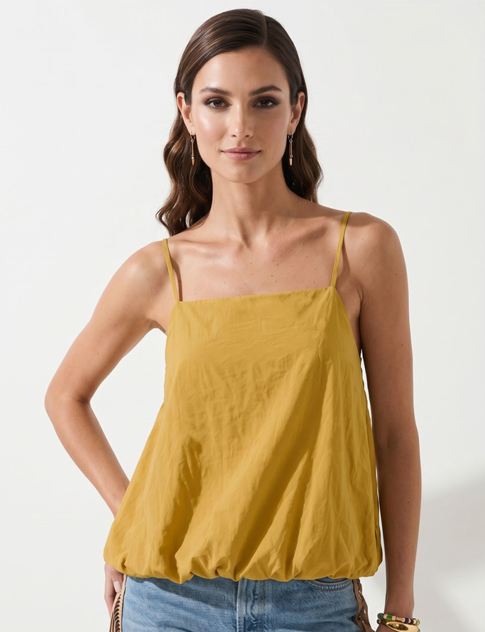 Bubble Cami, Light Mustard