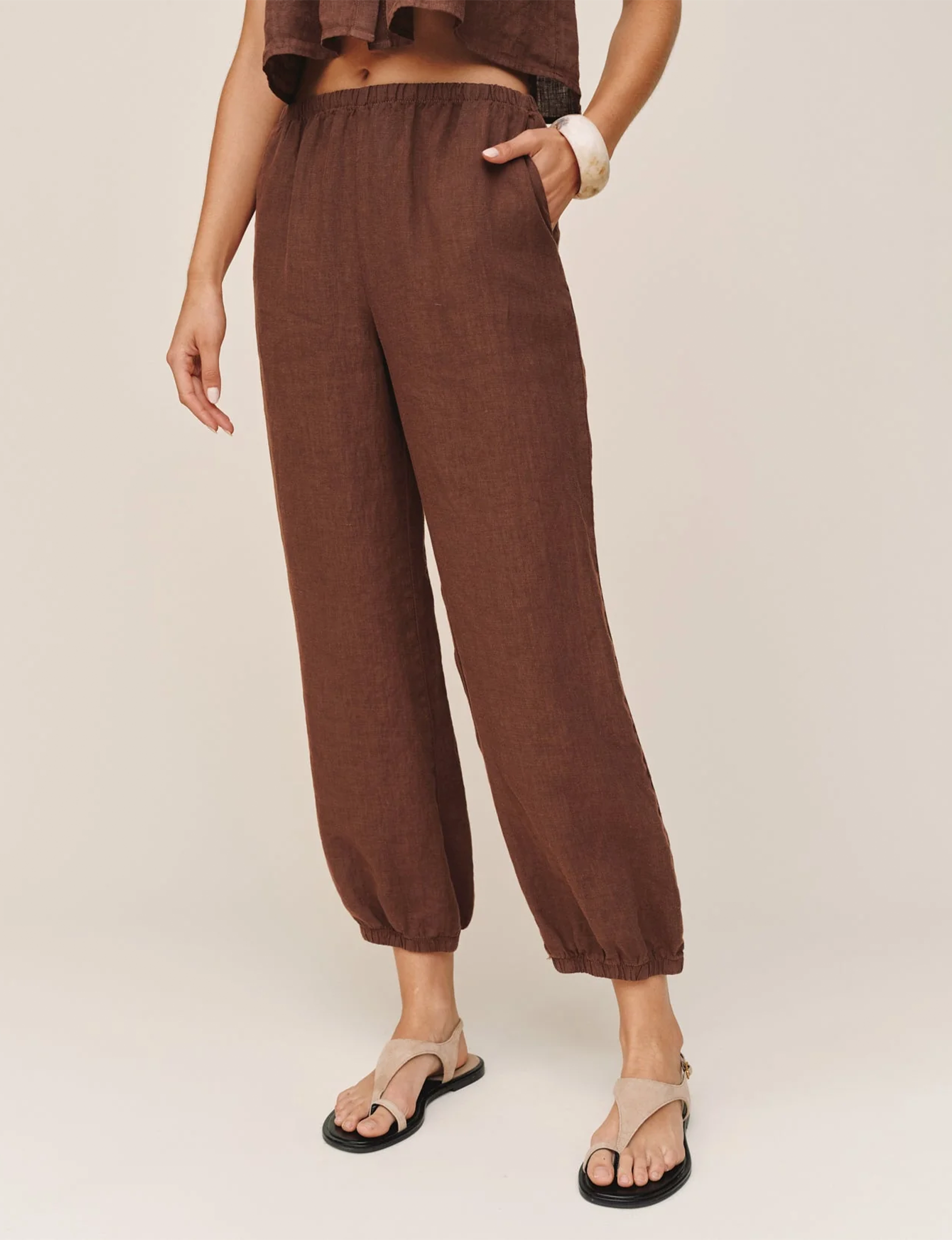 Oversized Femme Jogger, Sea Glass Brown