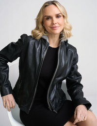 Alva Leather Jacket, Black