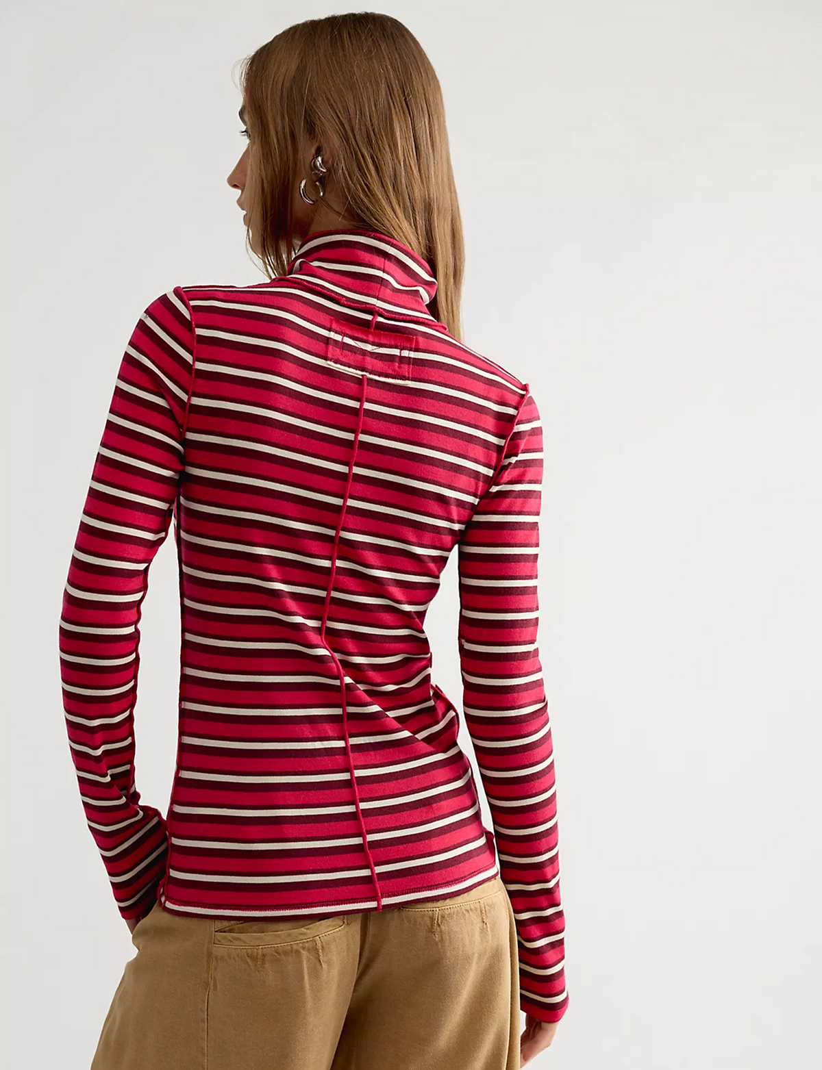 Good Good Stripe Turtleneck, Red/Combo