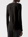 Long Sleeve V Neck Slub, Black