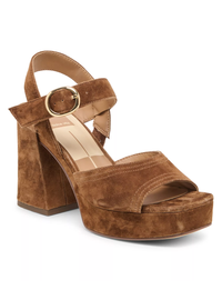 Fatima Platform Heel, Cocoa Suede