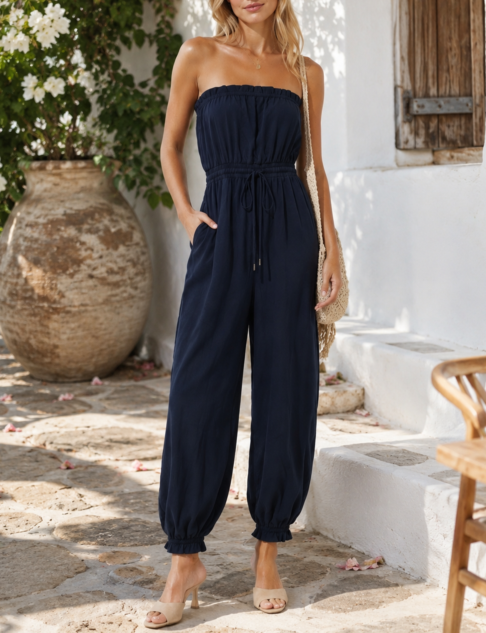 Balloon Leg Jumpsuit, Dark Navy