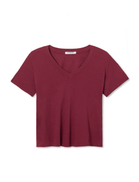 Hendrix V Neck Tee, Dark Burgundy