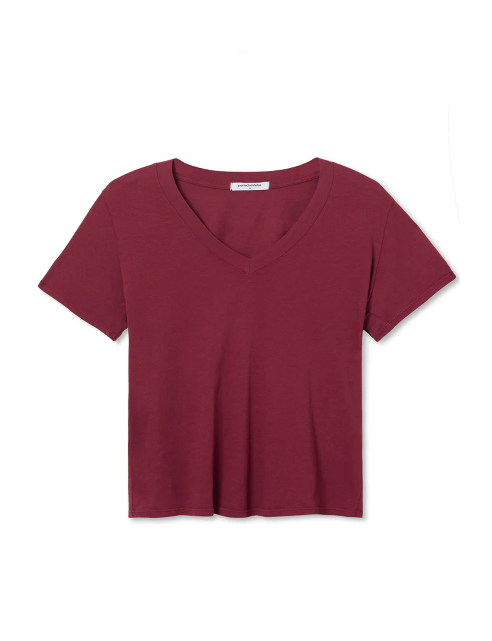 Hendrix V Neck Tee, Dark Burgundy