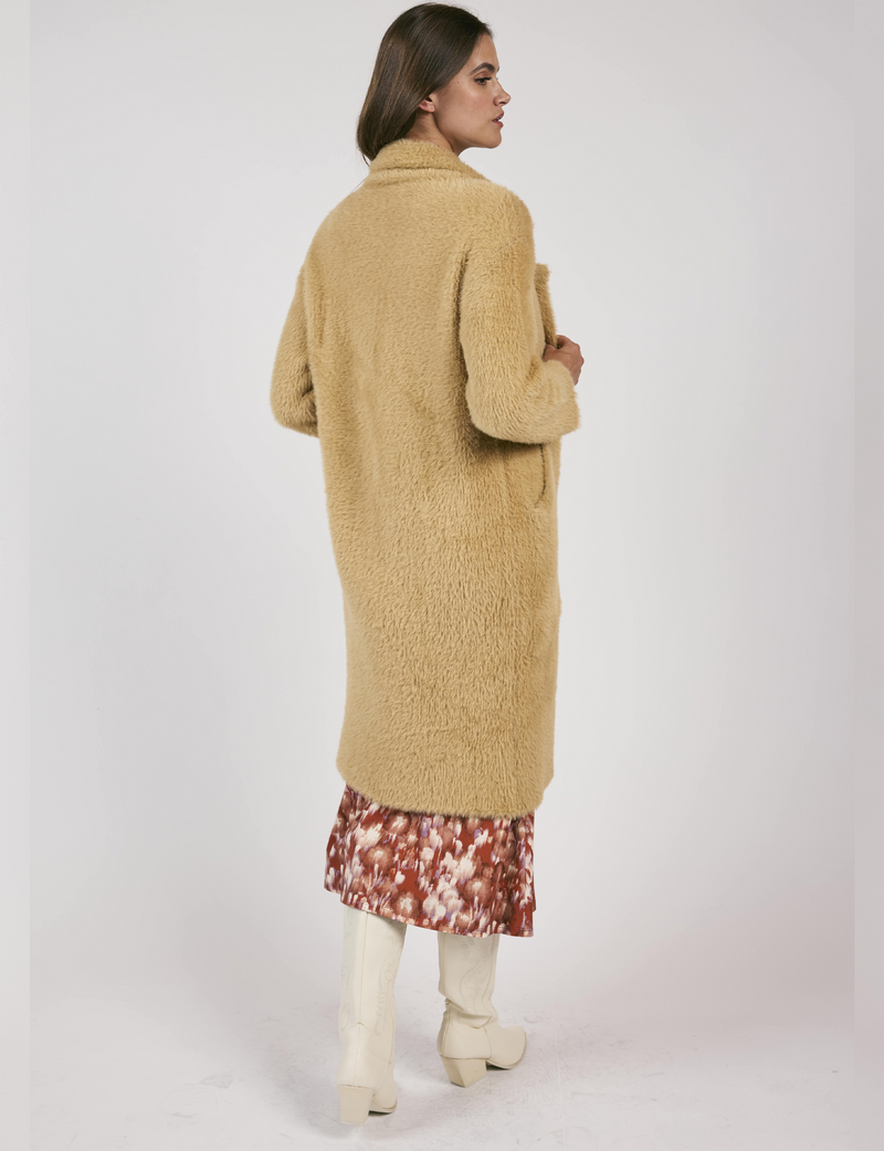 Exile Faux Fur Coat, Tan