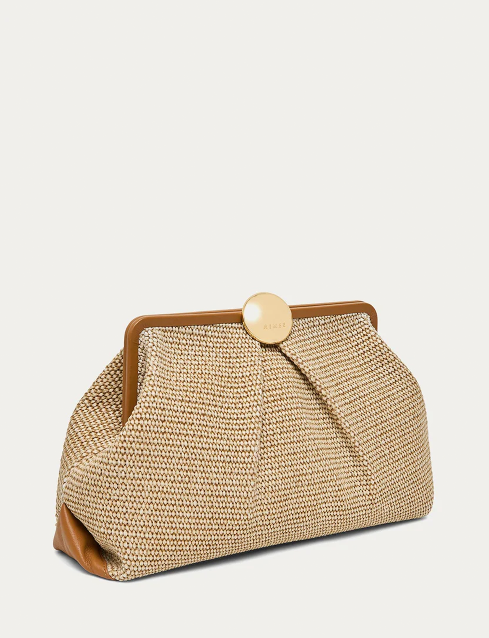 Full Circle Clutch XL, Raffia