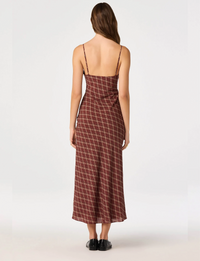 Carin Dress, Wine Plaid