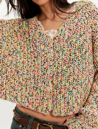 Flea Market Cardigan, Neon/Sand Combo