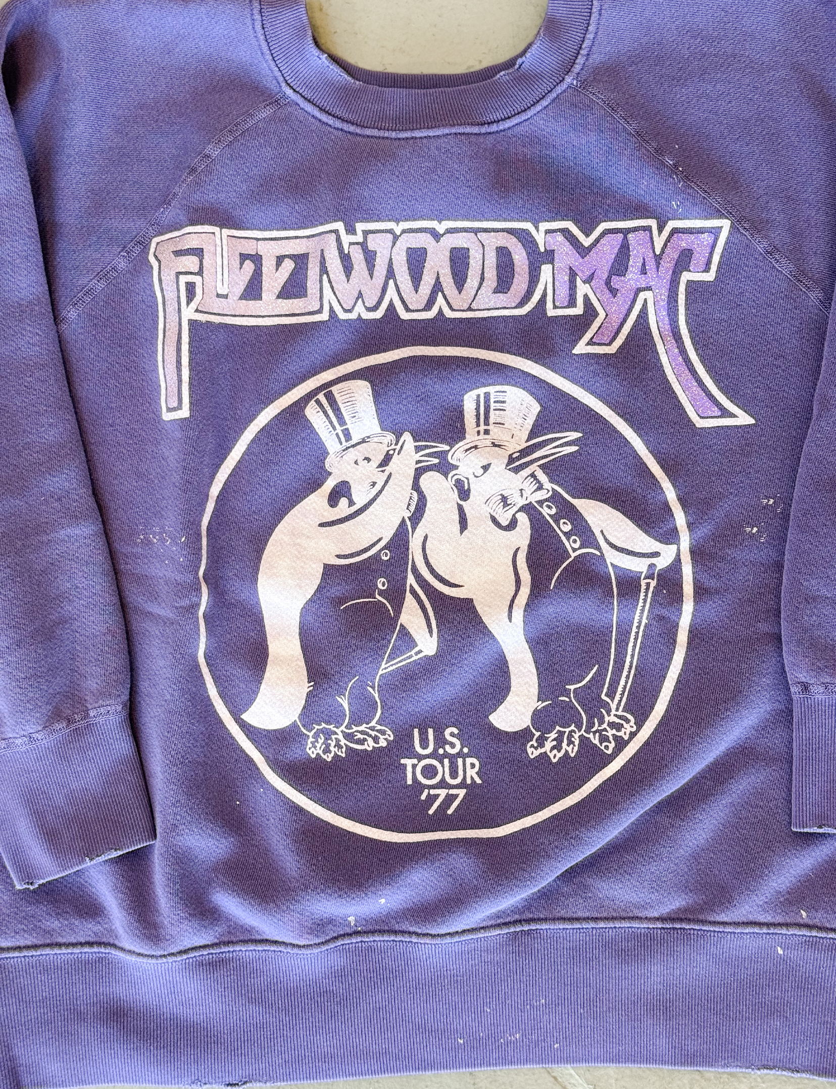 Fleetwood Mac U.S. Tour '77 Shrunken Crew Fleece, Plum