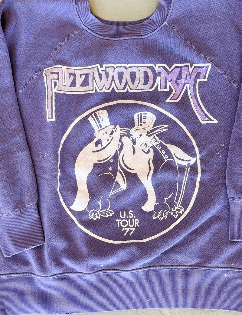 Fleetwood Mac U.S. Tour '77 Shrunken Crew Fleece, Plum