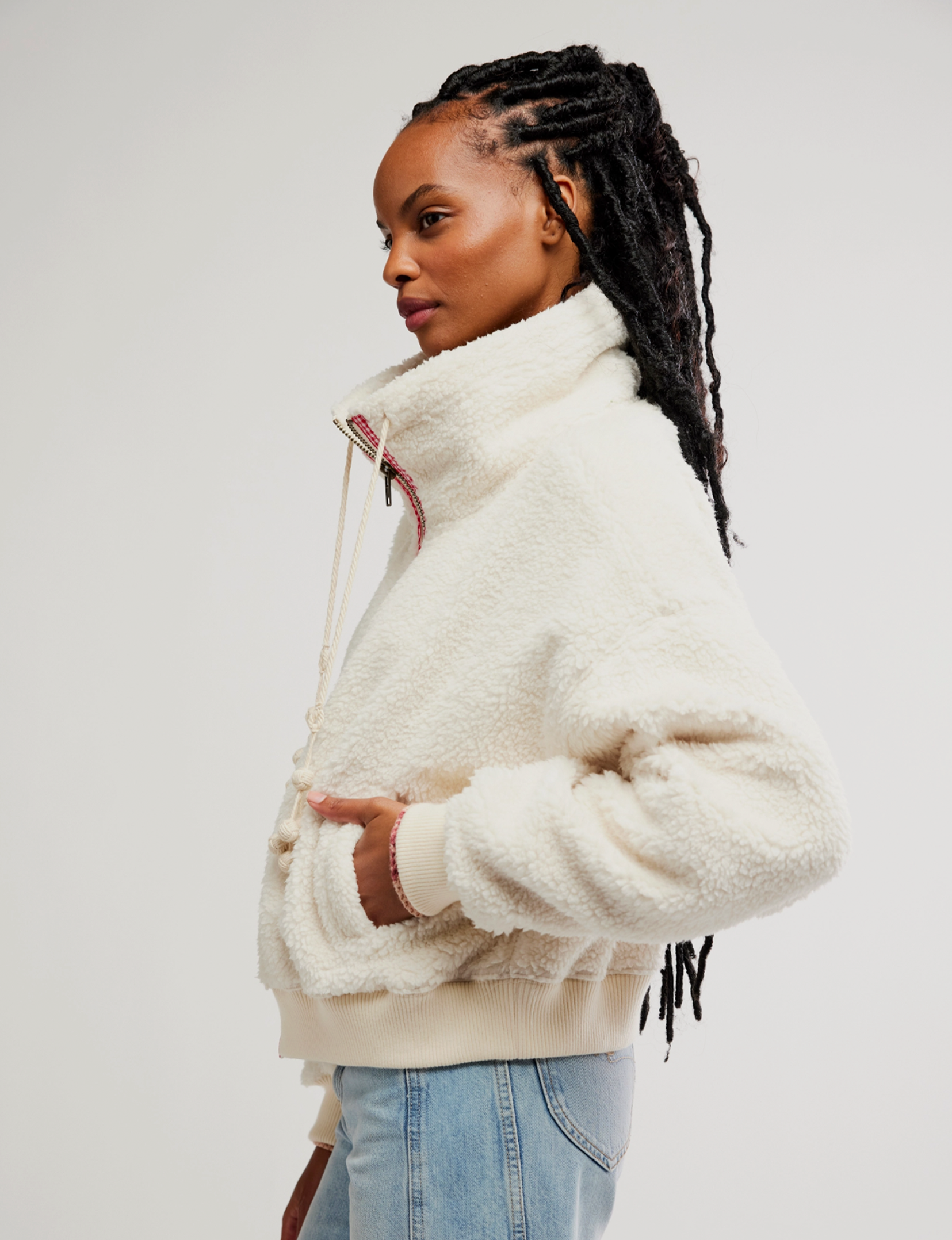 Alpine Sherpa Cardi, White Swan