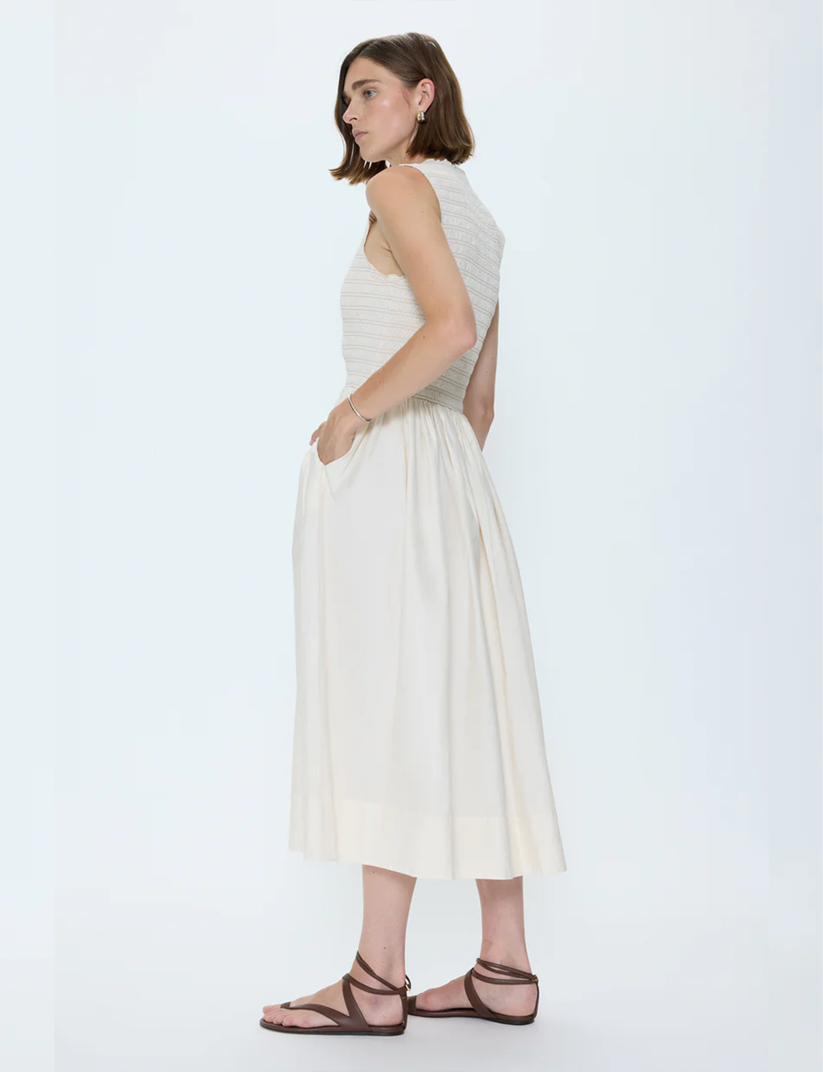 Gladys Dress, Oyster Shell