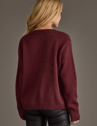 Wine Weekend Sweater, Burgundy/Ivory
