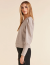 Bella V-Neck Sweatshirt, Tan