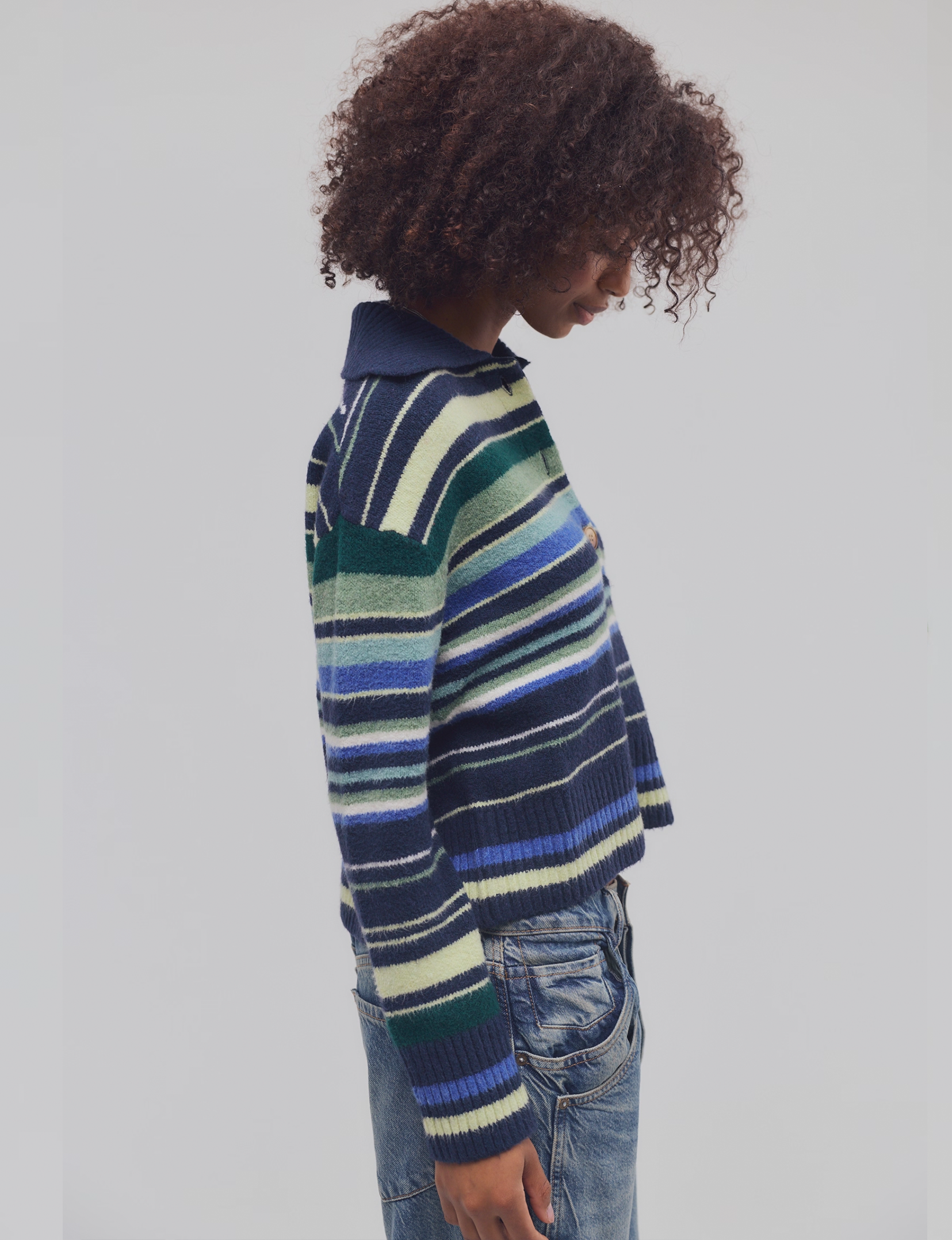 Trading Up Striped Polo, Navy/Combo