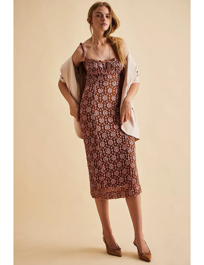 Lucinda Midi Dress, Ginger Combo